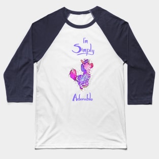 Pink zebracorn I’m simply adorable Baseball T-Shirt